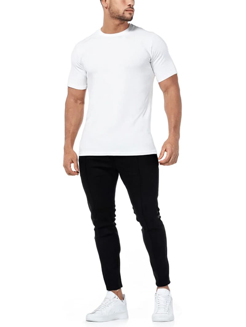 Smart Fit Set | Noa Pants Light Grey + Aleano White T-Shirt